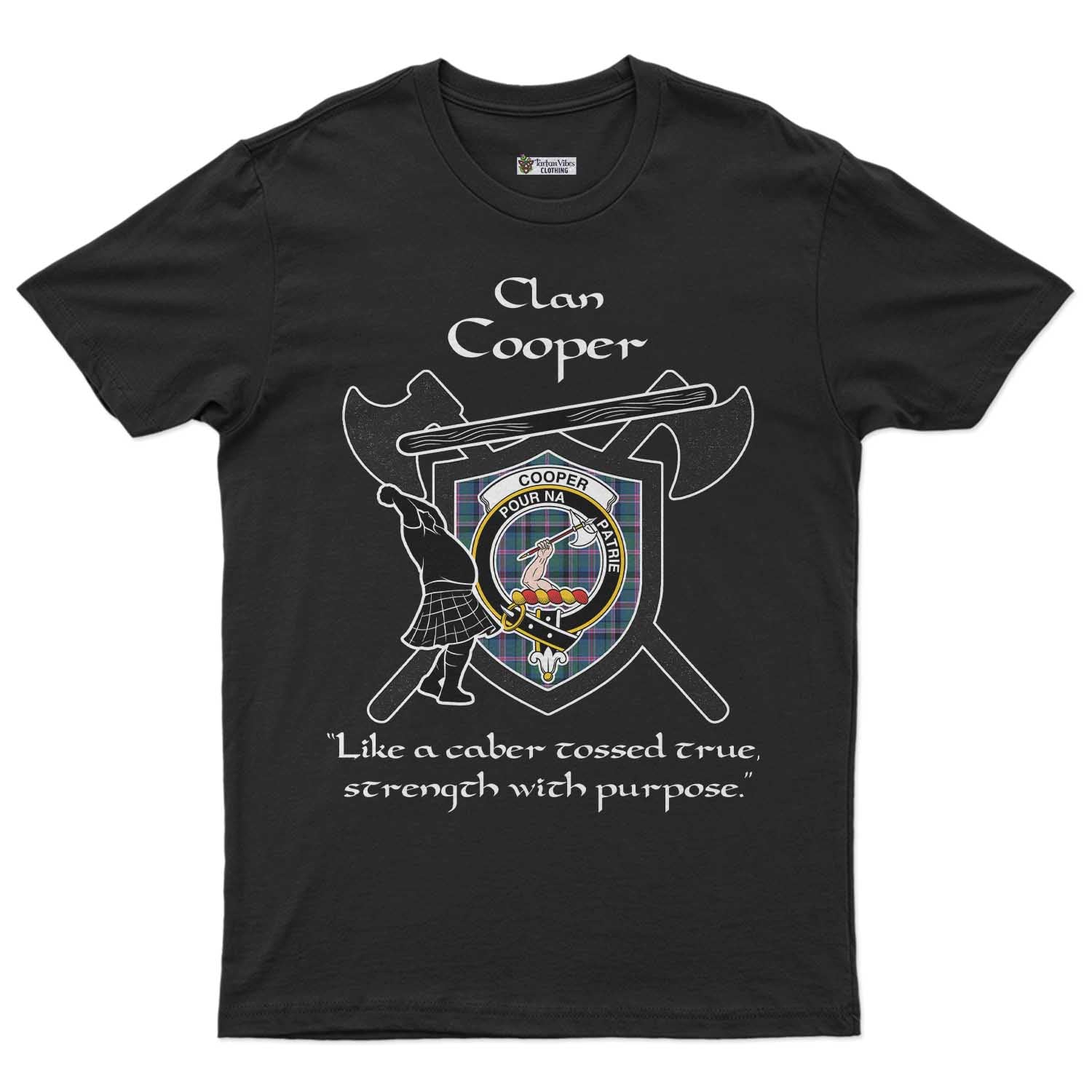 Cooper Clan Crest Highland Game T Shirt Strength With Purpose Style Unisex S Cotton Fabric - Tartan Vibes Clothing