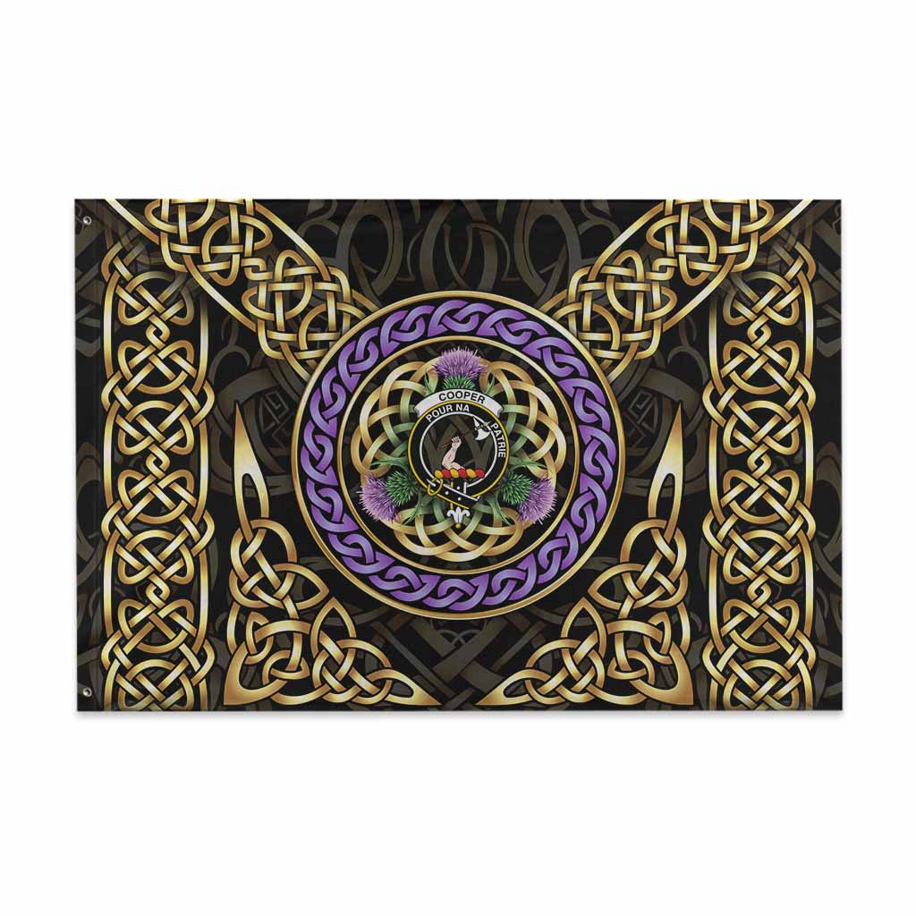 Cooper Clan Crest House Flag Celtic Scottish Thistle 48*72 inch (120*180 cm) - Tartan Vibes Clothing