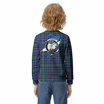Cooper Clan Crest In Me Tartan Kid Knitted Sweatshirt Scotland Flag Style