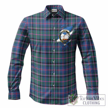 Cooper Clan Crest In Me Tartan Long Sleeve Button Shirts Scotland Flag Style