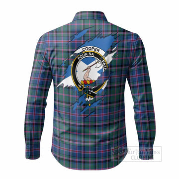 Cooper Clan Crest In Me Tartan Long Sleeve Button Shirts Scotland Flag Style