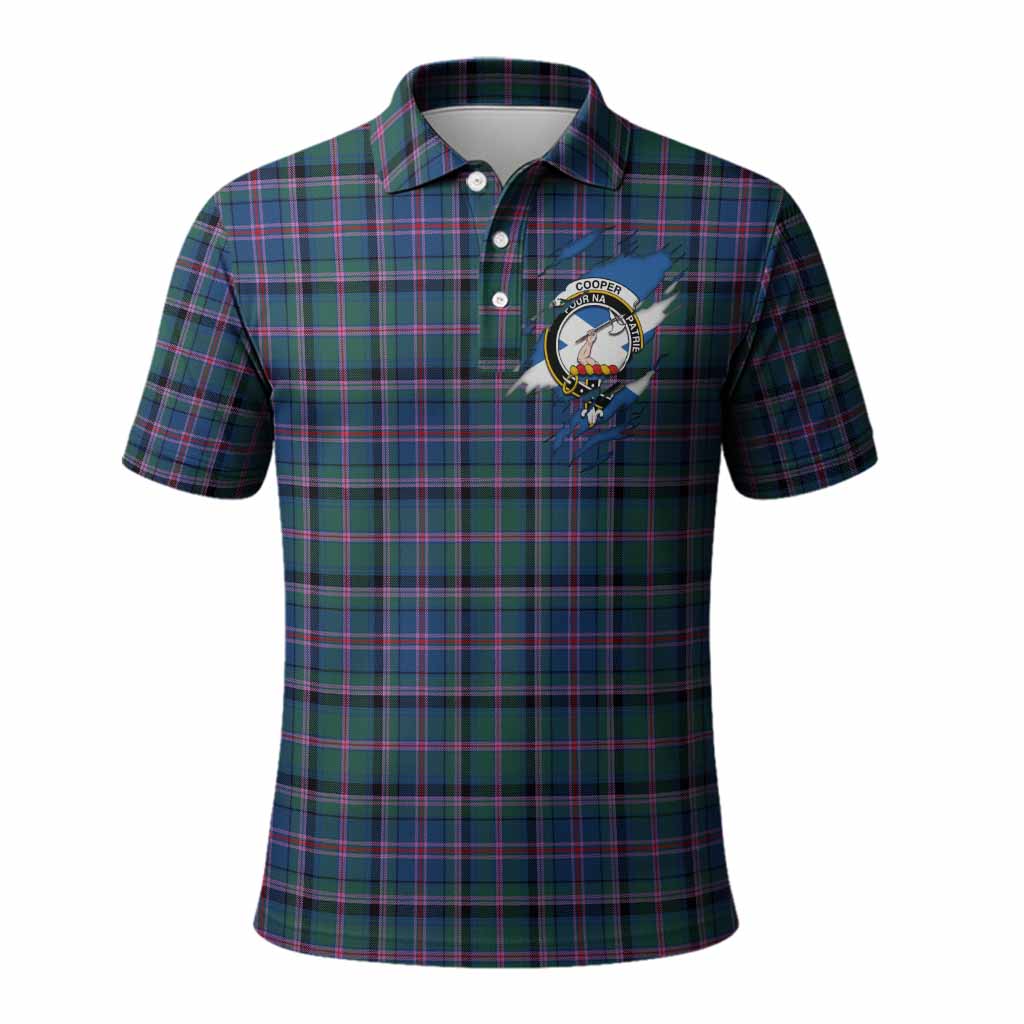 Cooper Clan Crest In Me Tartan Polo Shirt Scotland Flag Style
