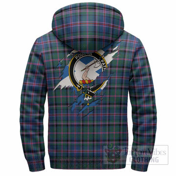 Cooper Clan Crest In Me Tartan Sherpa Hoodie Scotland Flag Style