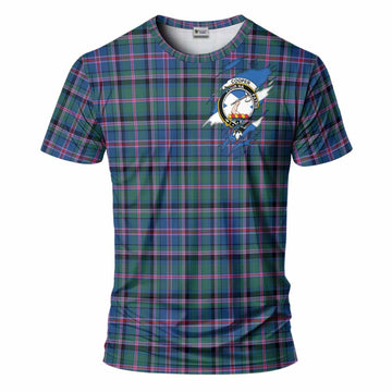 Cooper Clan Crest In Me Tartan T-Shirt Scotland Flag Style