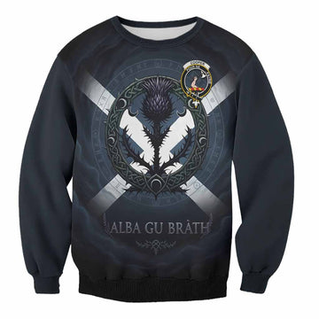 Cooper Clan Crest Sweatshirt with Celtic Knot Thistle and Saltire