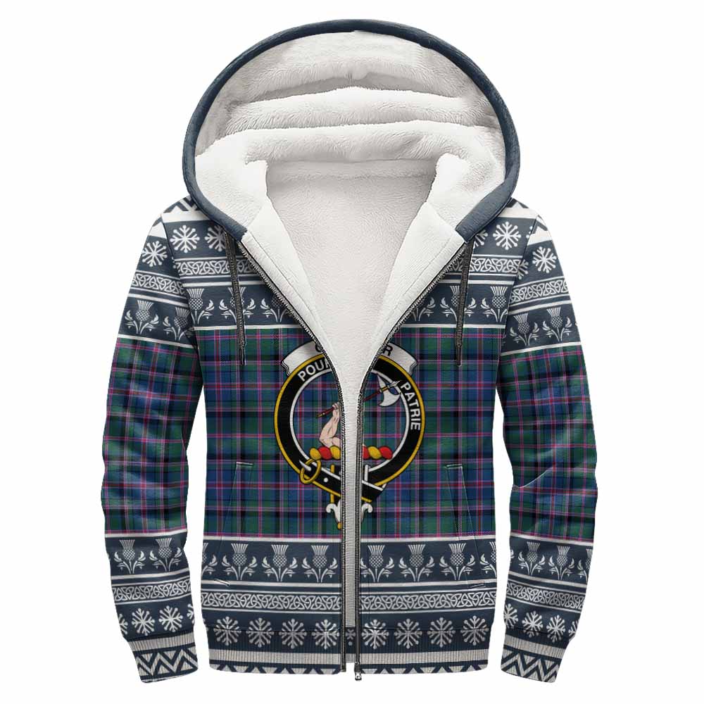 Cooper Clan Tartan Christmas Fleece Hoodie with Family Crest - Tartan Vibes Clothing