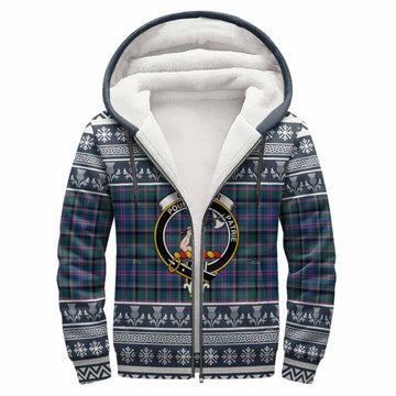 Cooper Clan Tartan Christmas Fleece Hoodie with Family Crest