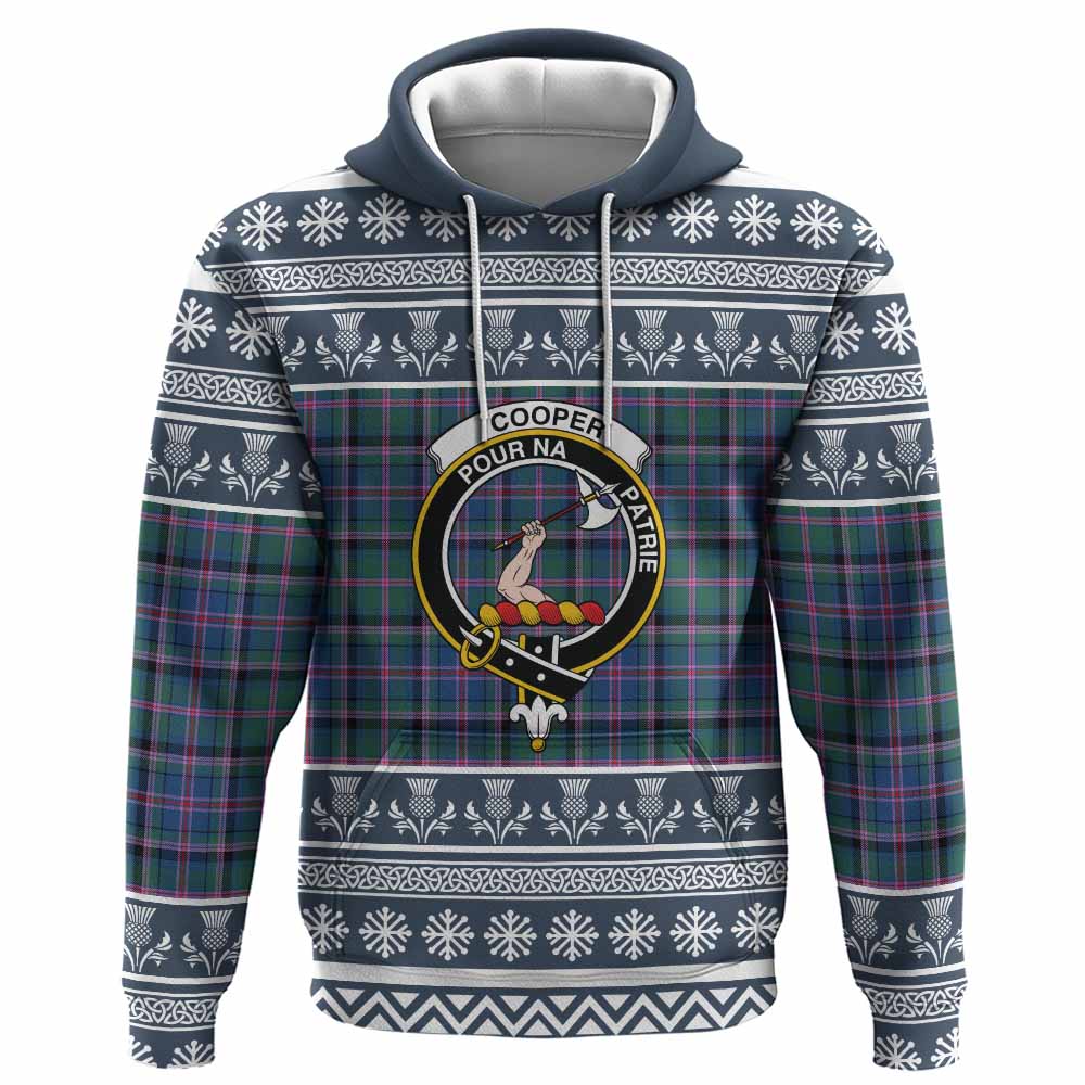 Cooper Clan Tartan Christmas Hoodie with Family Crest - Tartan Vibes Clothing
