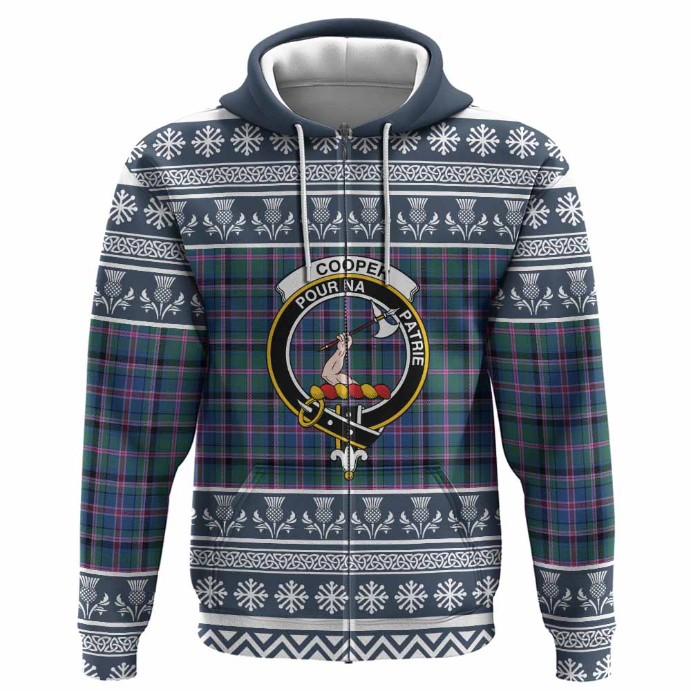 Cooper Clan Tartan Christmas Hoodie with Family Crest - Tartan Vibes Clothing