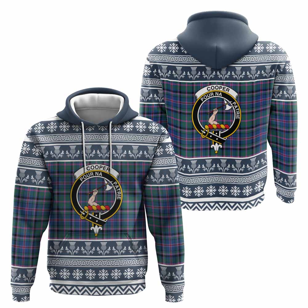 Cooper Clan Tartan Christmas Hoodie with Family Crest - Tartan Vibes Clothing