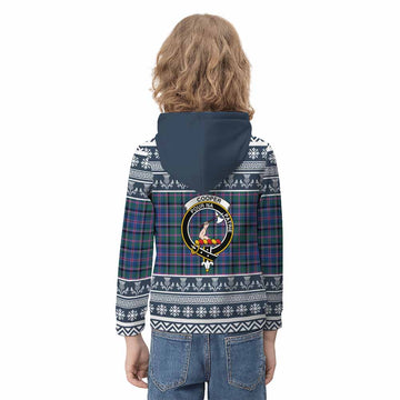 Cooper Clan Tartan Christmas Kid Hoodie with Family Crest