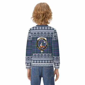 Cooper Clan Tartan Christmas Kid Ugly Sweatshirt with Family Crest