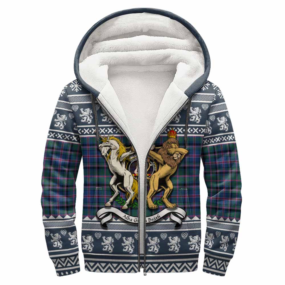 Cooper Clan Tartan Crest Christmas Fleece Hoodie Coat of Arms Funny Style - Tartan Vibes Clothing