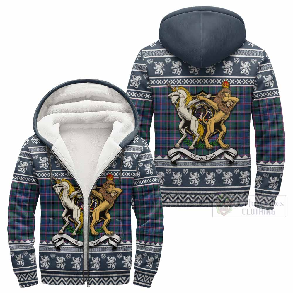 Cooper Clan Tartan Crest Christmas Fleece Hoodie Coat of Arms Funny Style - Tartan Vibes Clothing