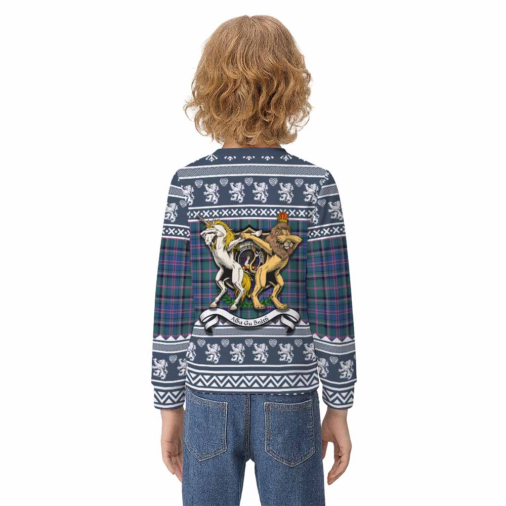 Cooper Clan Tartan Crest Christmas Kid Ugly Sweatshirt Coat of Arms Funny Style - Tartan Vibes Clothing