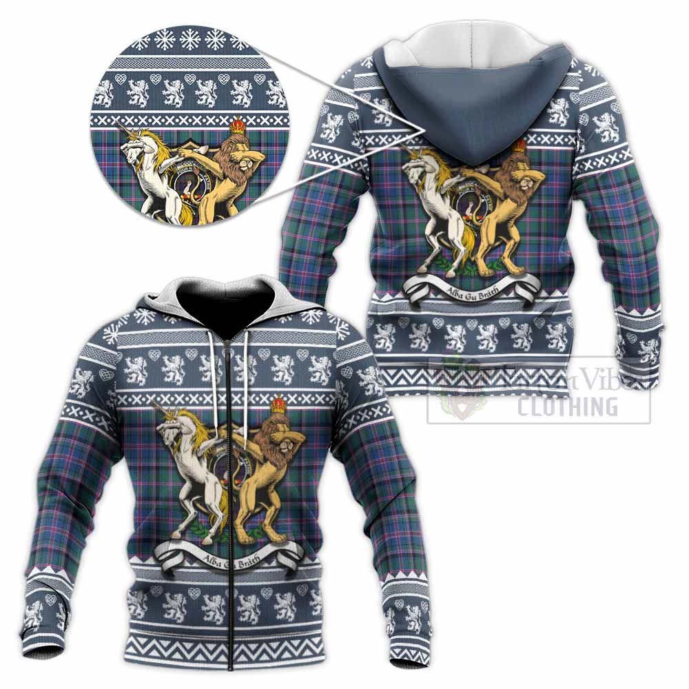 Cooper Clan Tartan Crest Christmas Knitted Hoodie Coat of Arms Funny Style - Tartan Vibes Clothing