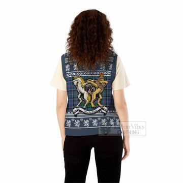 Cooper Clan Tartan Crest Christmas Knitted V-Neck Vest Coat of Arms Funny Style