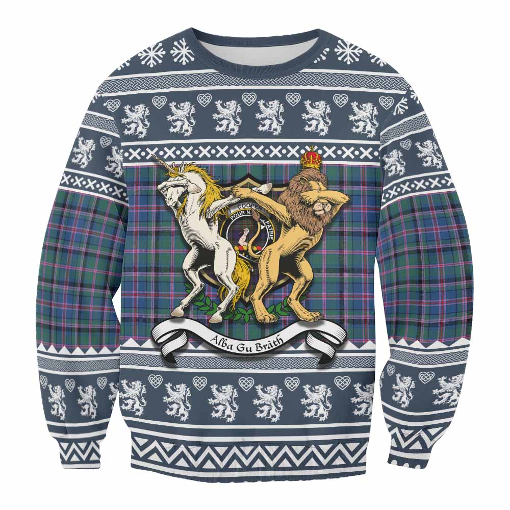 Cooper Clan Tartan Crest Christmas Sweatshirt Coat of Arms Funny Style - Tartan Vibes Clothing