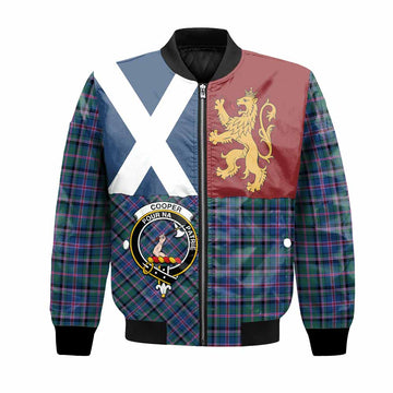 Cooper Crest Tartan Bomber Jacket with Lion Rampant Saltire Style