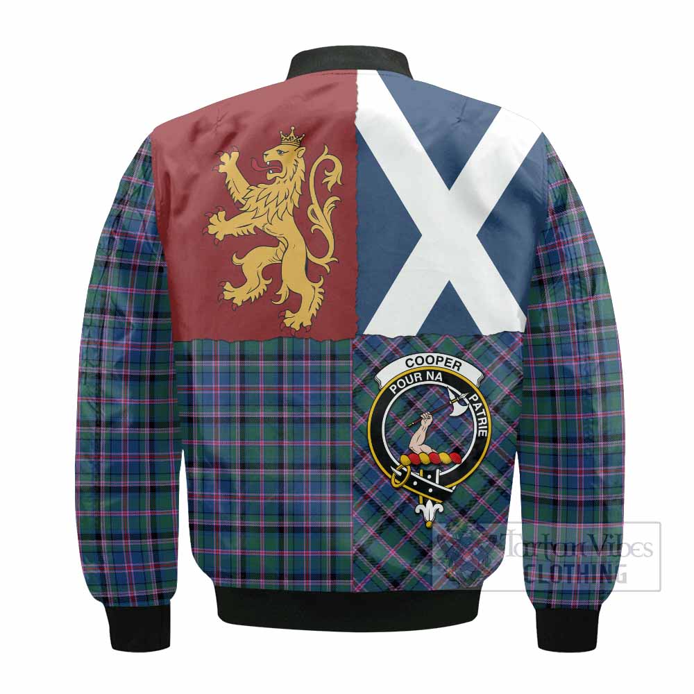 Cooper Crest Tartan Bomber Jacket with Lion Rampant Saltire Style