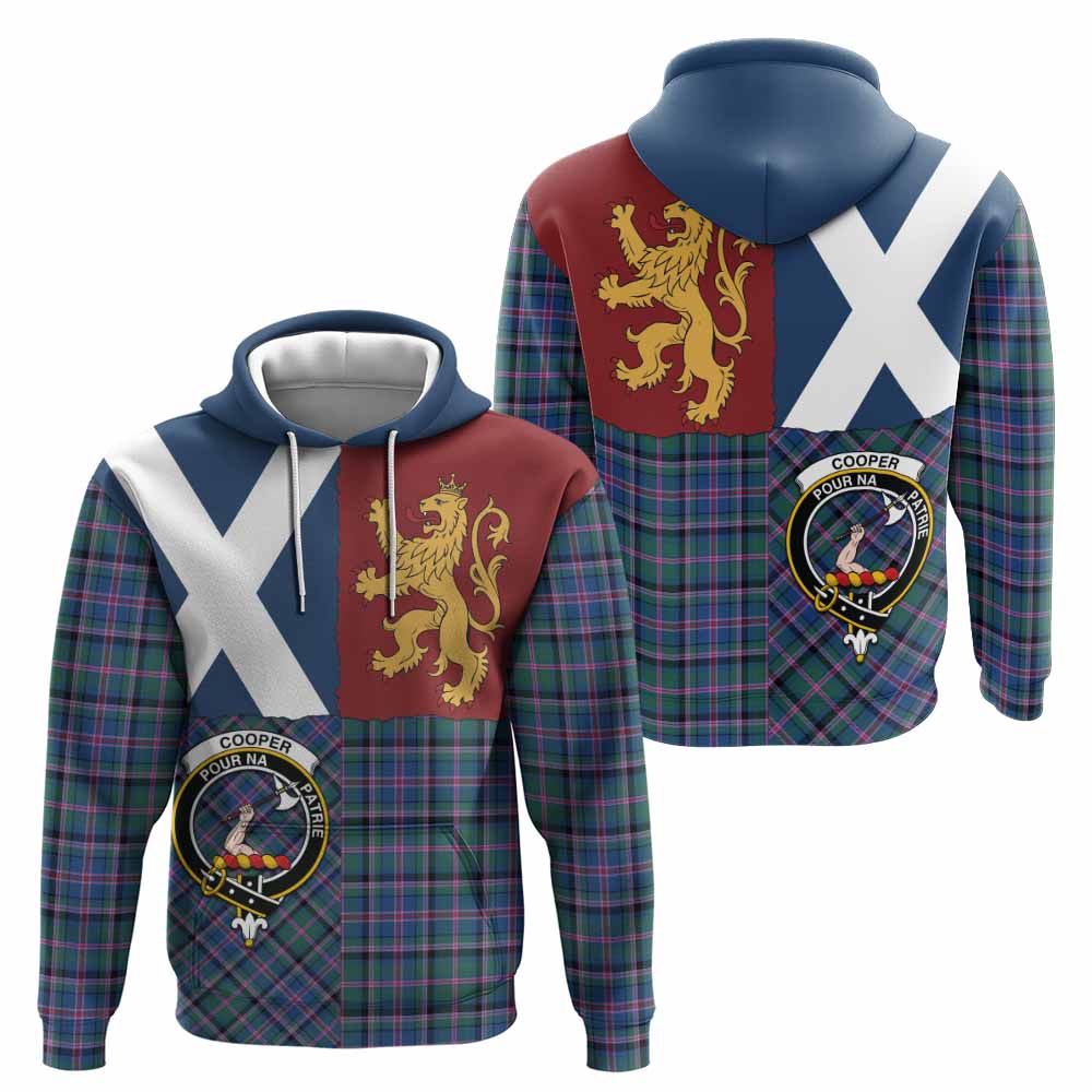 Cooper Crest Tartan Hoodie with Lion Rampant Saltire Style