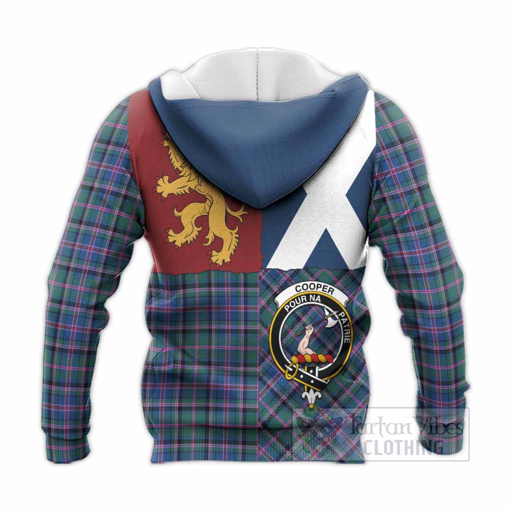 Cooper Crest Tartan Knitted Hoodie with Lion Rampant Saltire Style