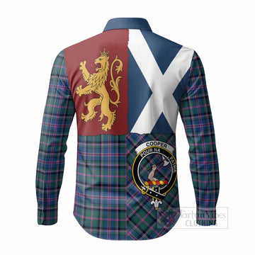 Cooper Crest Tartan Long Sleeve Button Shirts with Lion Rampant Saltire Style
