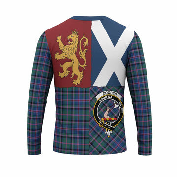 Cooper Crest Tartan Long Sleeve T-Shirt with Lion Rampant Saltire Style