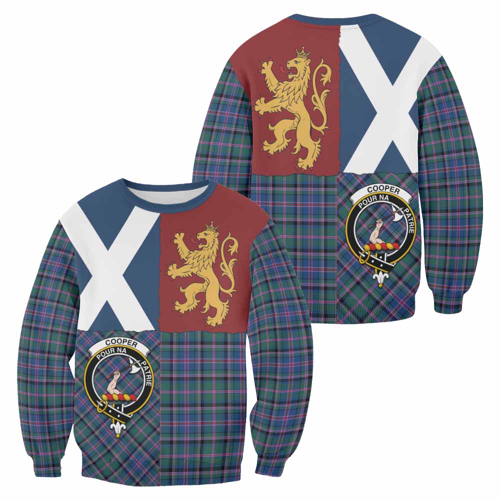 Cooper Crest Tartan Sweatshirt with Lion Rampant Saltire Style