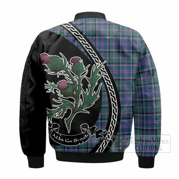 Cooper Family Crest Tartan Bomber Jacket Alba Thistle Inspired