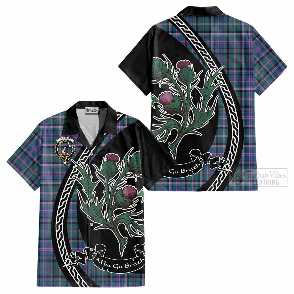 Cooper Family Crest Tartan Cotton Hawaiian Shirt Alba Thistle Inspired - Tartan Vibes Clothing