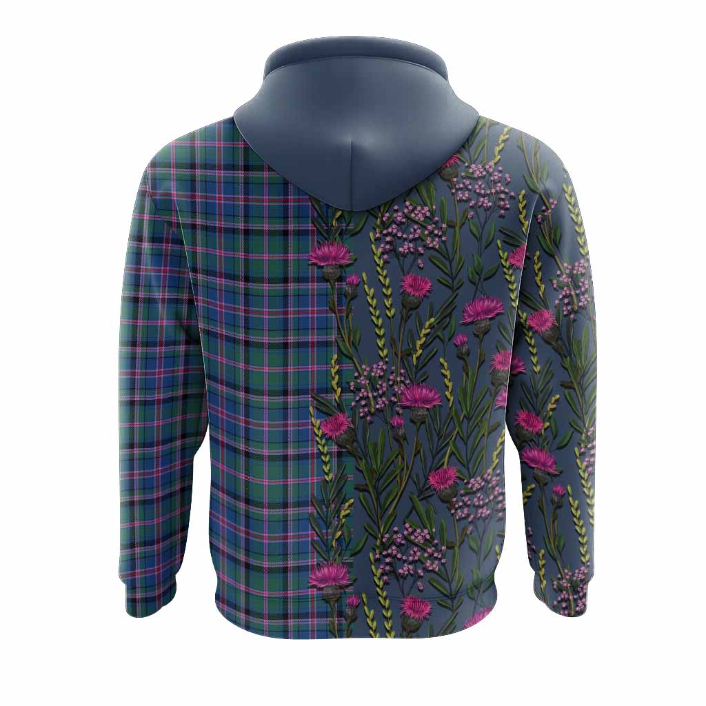 Cooper Family Crest Tartan Hoodie Scottish Thistle Flower Pattern Half Style - Tartan Vibes Clothing