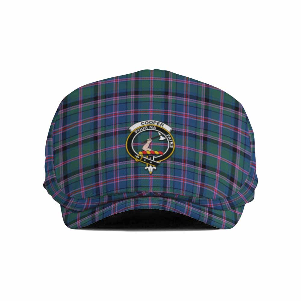 Cooper Family Crest Tartan Jeff Cap, Tartan Flat Cap