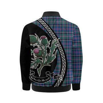 Cooper Family Crest Tartan Kid Bomber Jacket Alba Thistle Inspired