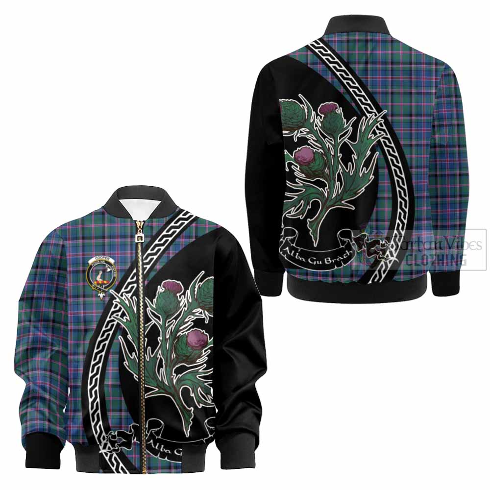 Cooper Family Crest Tartan Kid Bomber Jacket Alba Thistle Inspired - Tartan Vibes Clothing