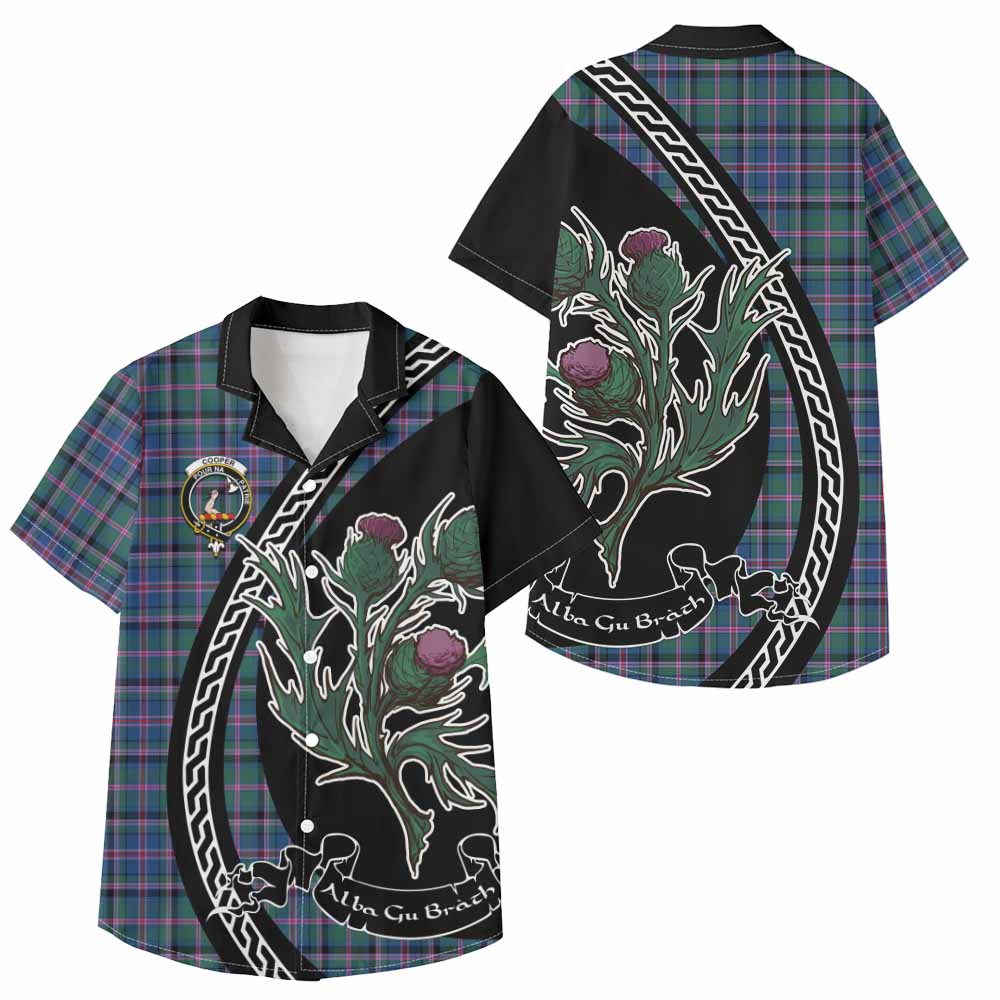 Cooper Family Crest Tartan Kid Hawaiian Shirt Alba Thistle Inspired - Tartan Vibes Clothing