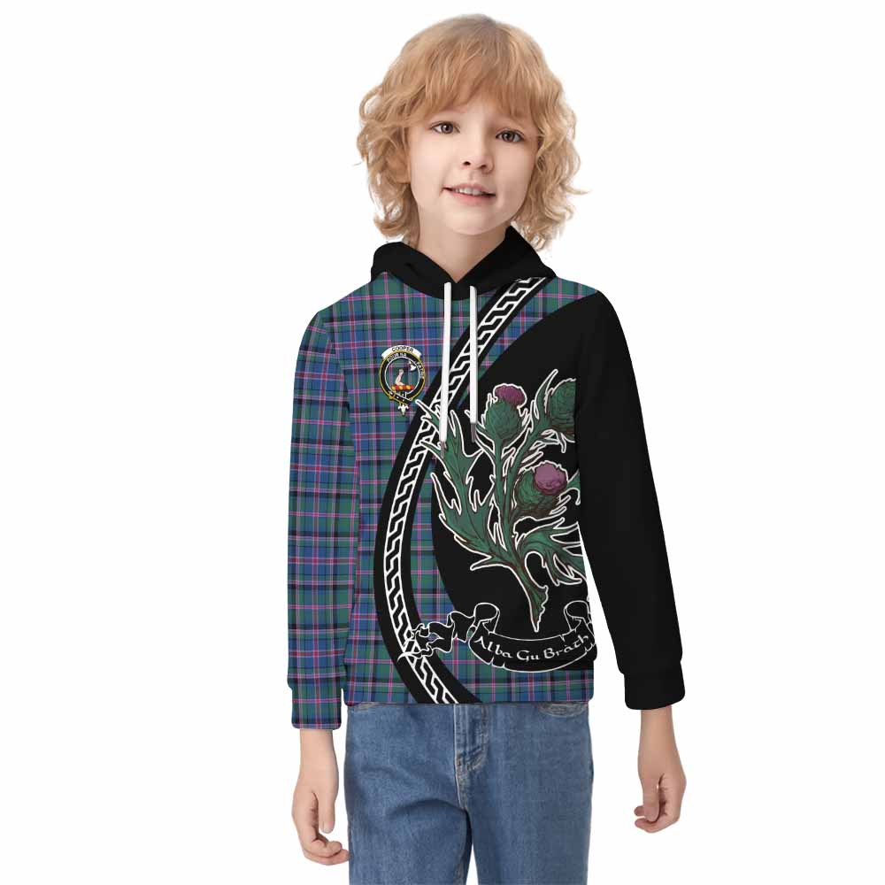 Cooper Family Crest Tartan Kid Hoodie Alba Thistle Inspired - Tartan Vibes Clothing