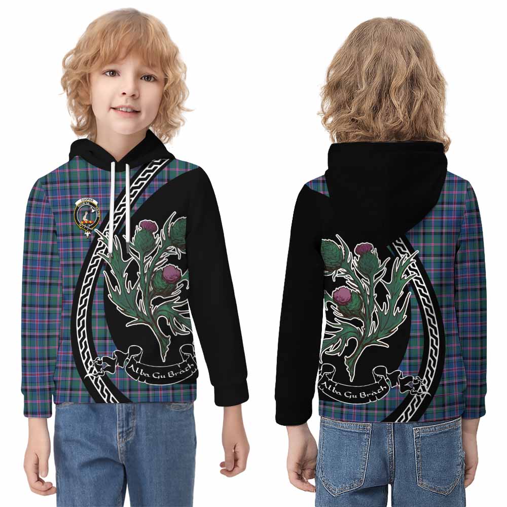 Cooper Family Crest Tartan Kid Hoodie Alba Thistle Inspired - Tartan Vibes Clothing