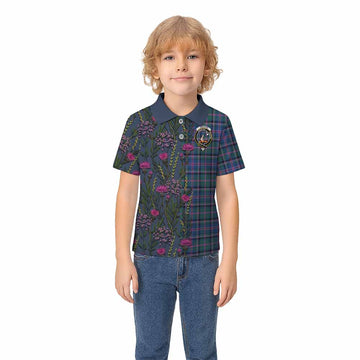 Cooper Family Crest Tartan Kid Polo Shirt Scottish Thistle Flower Pattern Half Style - Tartan Vibes Clothing