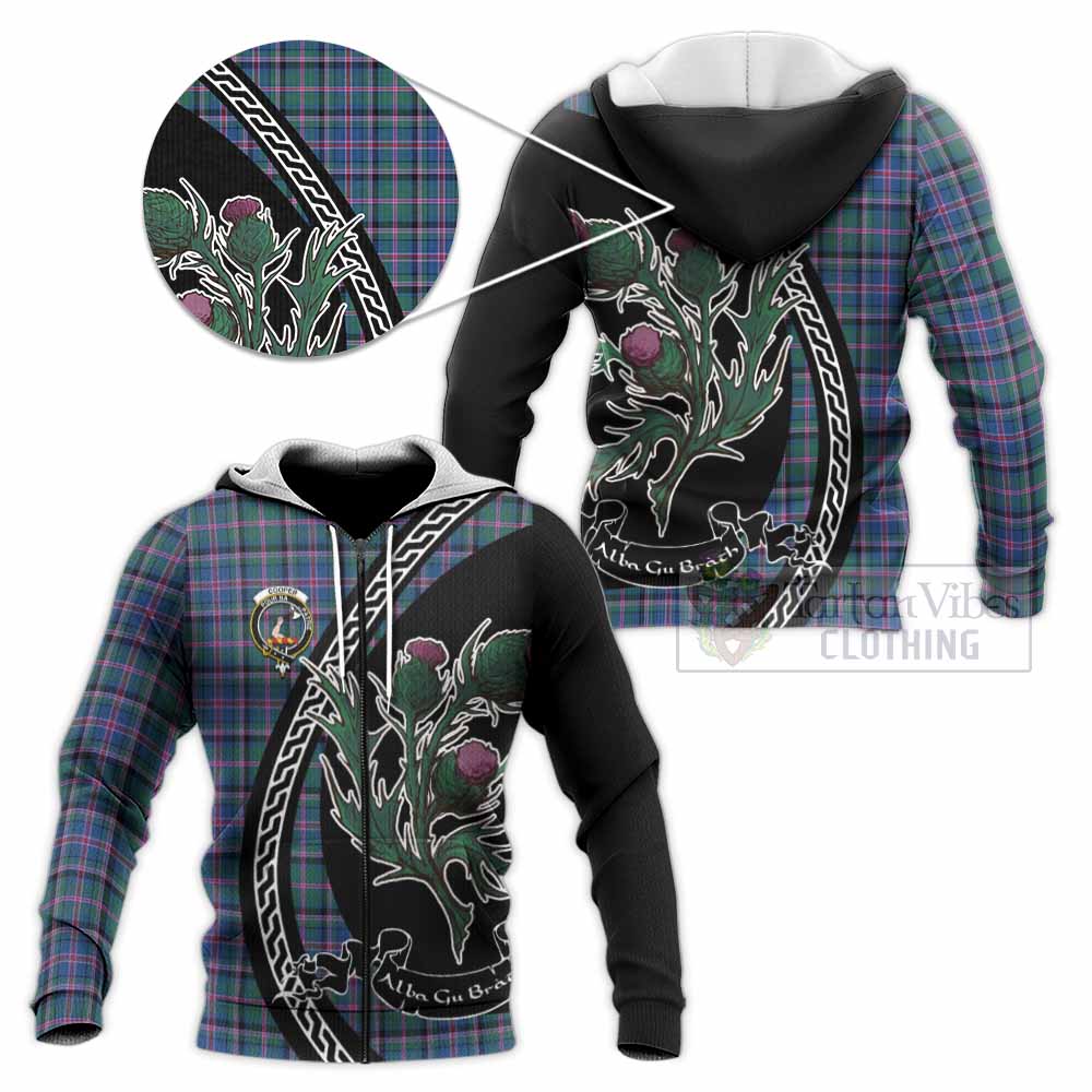 Cooper Family Crest Tartan Knitted Hoodie Alba Thistle Inspired - Tartan Vibes Clothing