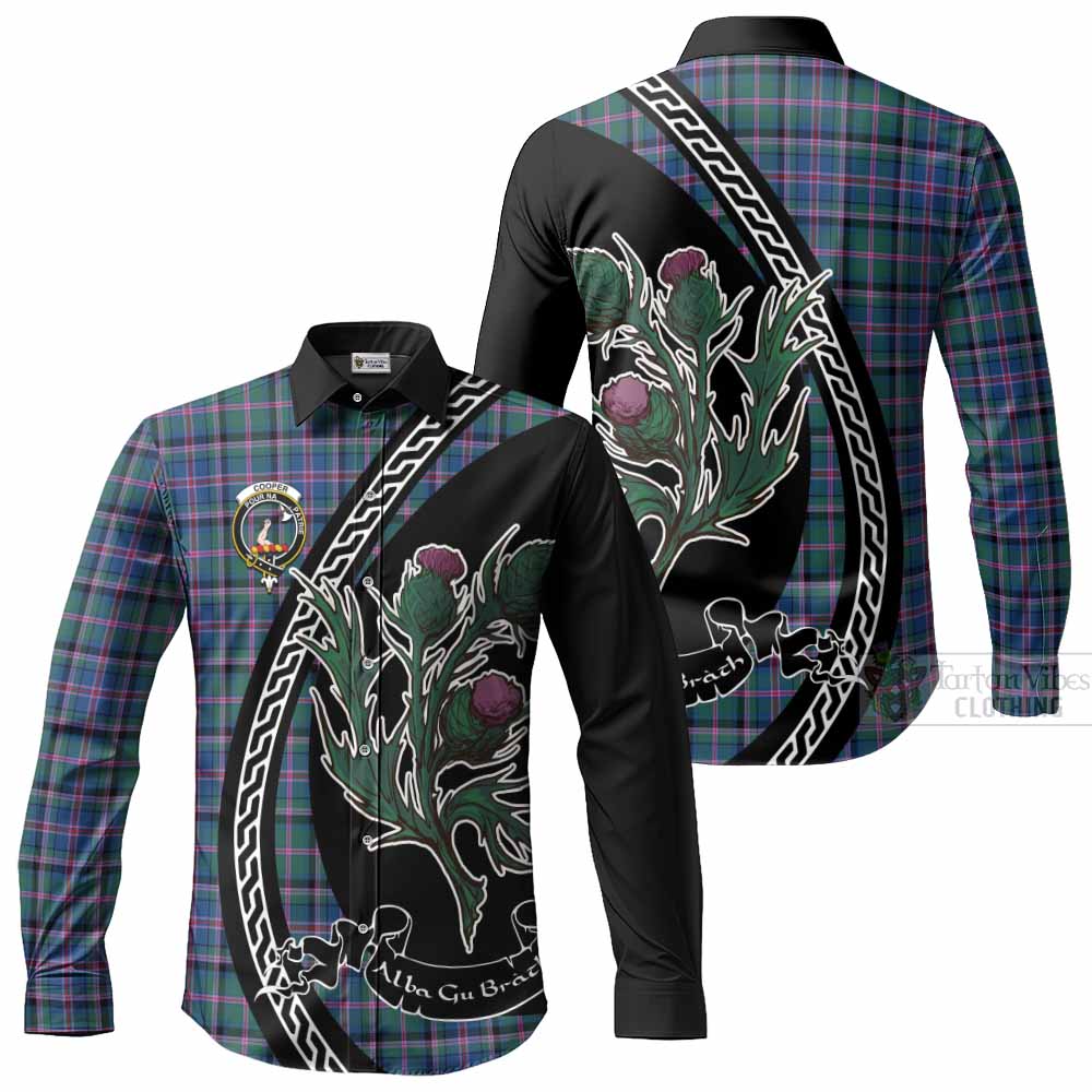 Cooper Family Crest Tartan Long Sleeve Button Shirts Alba Thistle Inspired - Tartan Vibes Clothing