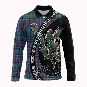 Cooper Family Crest Tartan Long Sleeve Polo Shirt Alba Thistle Inspired