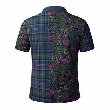 Cooper Family Crest Tartan Polo Shirt Scottish Thistle Flower Pattern Half Style - Tartan Vibes Clothing