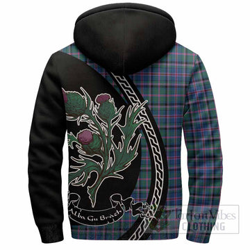 Cooper Family Crest Tartan Sherpa Hoodie Alba Thistle Inspired