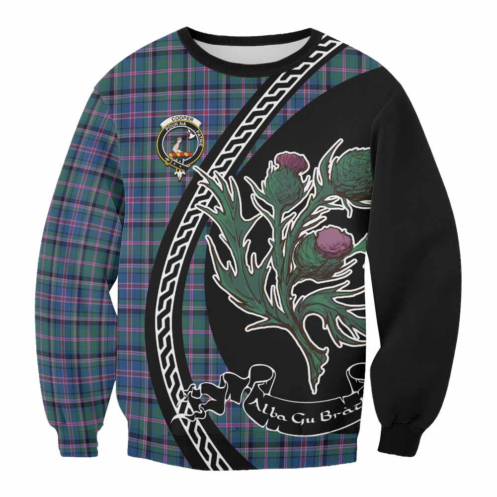 Cooper Family Crest Tartan Sweatshirt Alba Thistle Inspired - Tartan Vibes Clothing