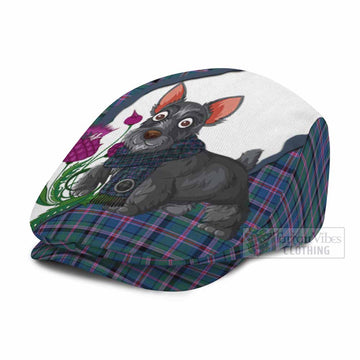 Cooper Scottish Terrier Tartan Flat Cap, Jeff Cap Thistle Heritage Art