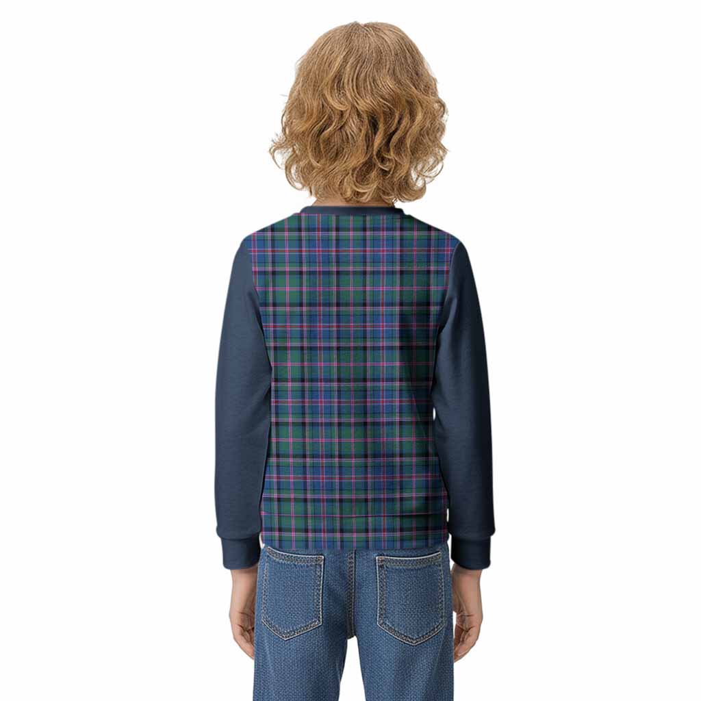 Cooper Tartan Accent Kid Knitted Sweatshirt with Family Crest