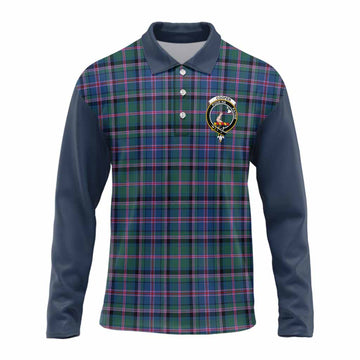 Cooper Tartan Accent Long Sleeve Polo Shirt with Family Crest