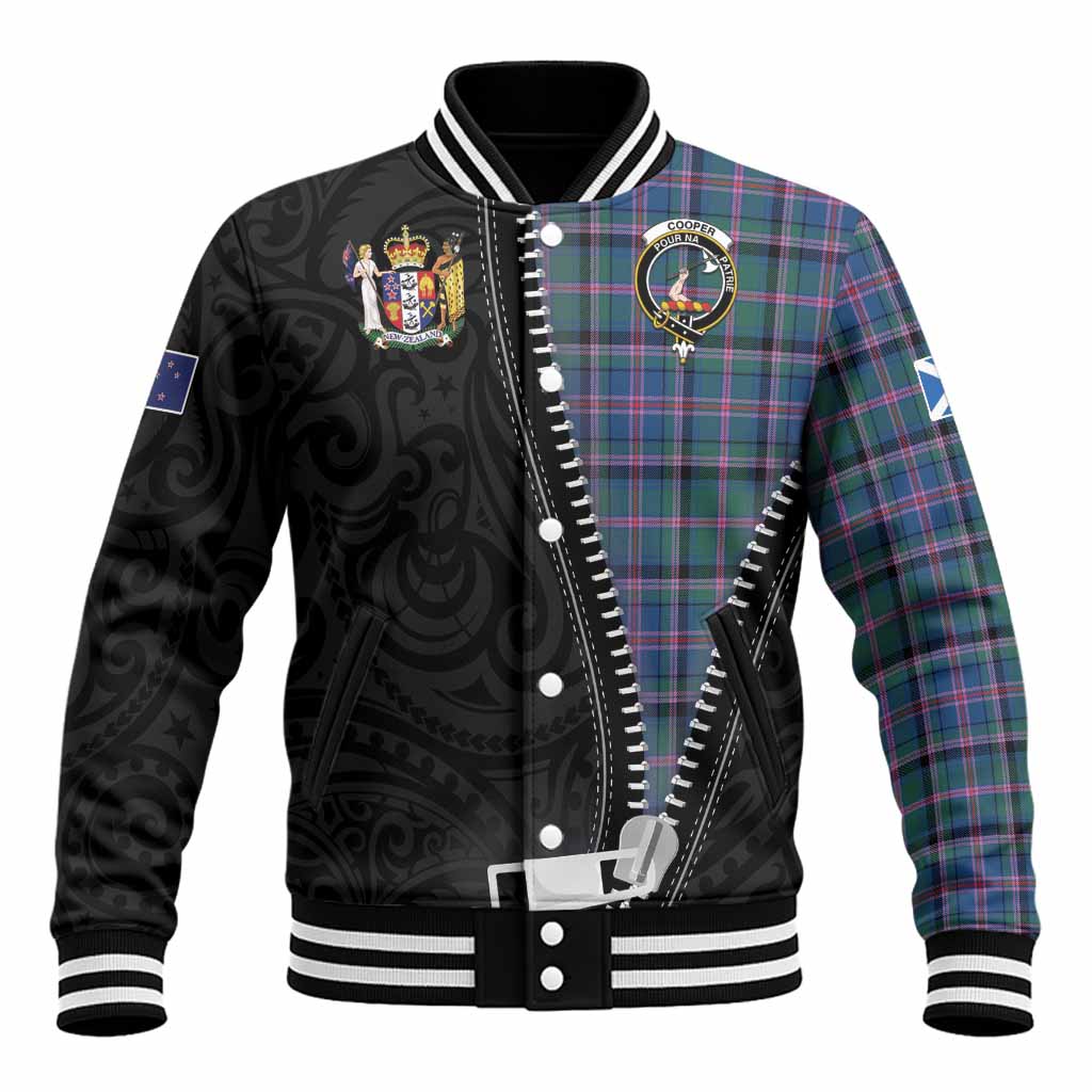 Cooper Tartan Baseball Jacket New Zealand Pattern Unique Zipper Stylized