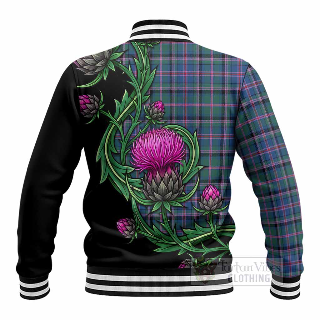 Cooper Tartan Baseball Jacket Resilient Scottish Thistle - Tartan Vibes Clothing